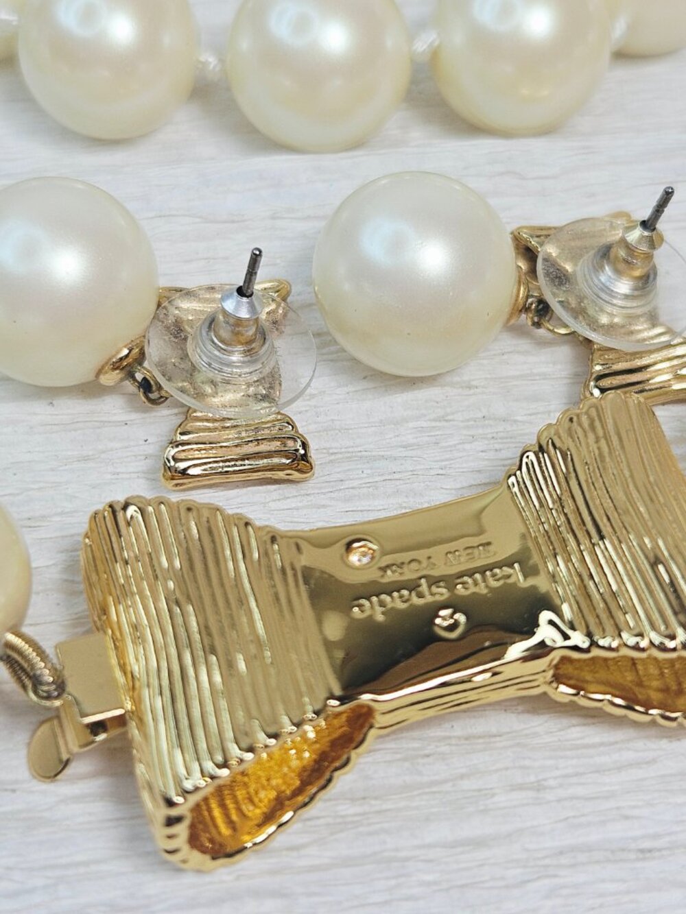 Kate Spade All Wrapped Up In Pearls Necklace Earrings - Picture 8 of 10